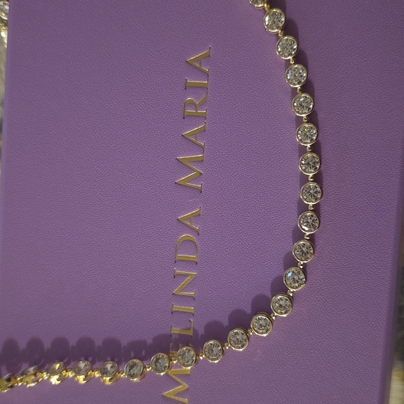 Melinda Maria Mama Baroness Tennis Necklace 18" Gold | Diamondettes New ✨️ FIRM - Picture 3 of 5